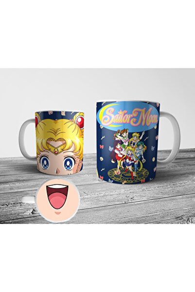 Pixxa Sailor Moon Alt Tabanı Ağız Tasarımlı Kupa Bardak
