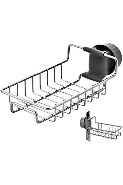 Generic منظم حوض المطبخ فوق حامل الإسفنجة، مصنوع من الفولاذ المقاوم للصدأ عالي التحمل