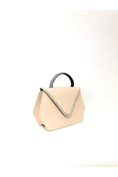 womenacs Powder Color Faux Leather Envelope Clutch Evening Dress Bag with Rhinestone Cover Chain Strap Handheld Wedding Engagement Evening Bag