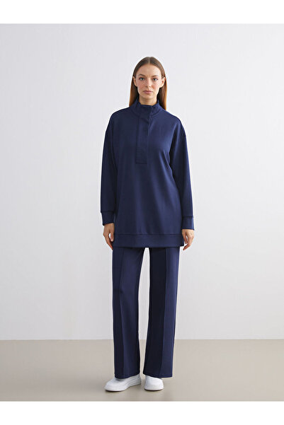 LC Waikiki Lcw Modest Navy Blue Women's Sweatpants with Front Stitching