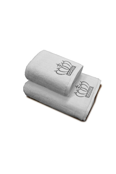 H Hotel Supplier Σετ 2 κεντημένων πετσετών μπάνιου, πετσέτες HOTEL, 100% βαμβ...