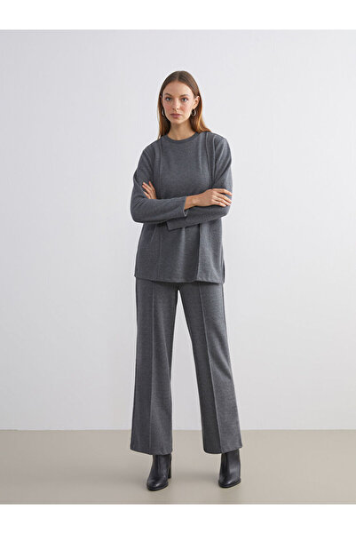 LC Waikiki Sparkling Choices from Shining Store |   Plus Size Elastic Waist Wide Leg Women's Trousers