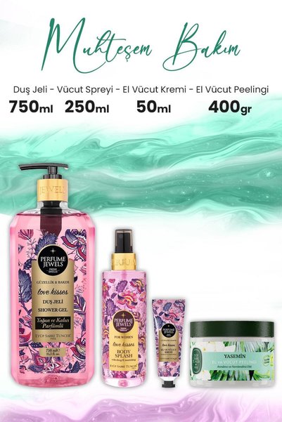 Eyüp Sabri Tuncer Peeling Yasemin 400 gr, Love Kisses Duş Jeli 750 ml, El Kre...