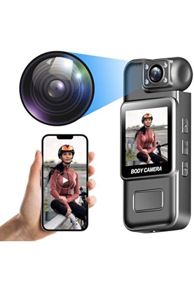 Generic 4K Full UHD WiFi Body Camera, Wearable Body Camera with 1.3" Screen - Night Vision & Motion Detectio