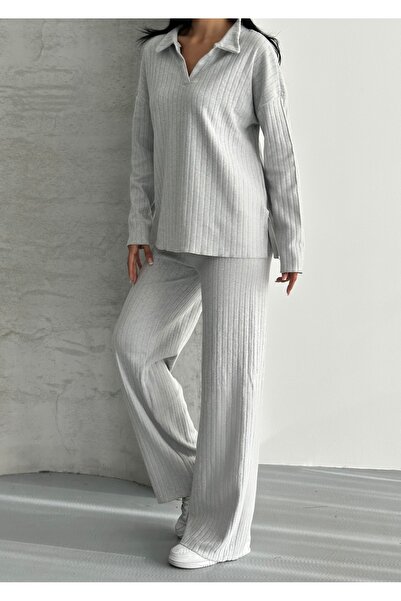 Rabi Shine KADIN PAMUKLU POLO YAKA İKİLİ TAKIM