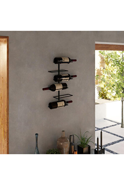 RackAndCork Rack and Cork Metal Köşe Şaraplığı | 6 Şişe Kapasiteli | Metal Şarap Rafı | Modern Şaraplık