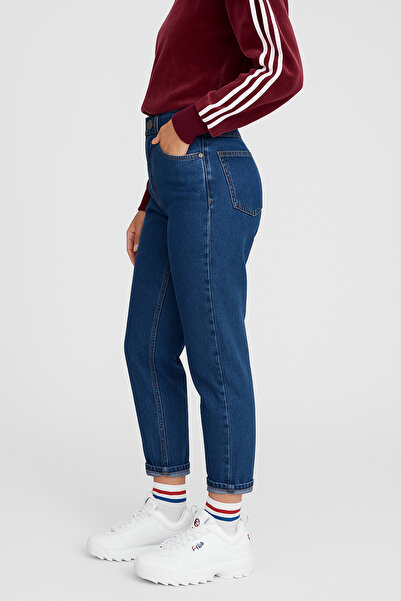 Lyvens Kadın Lacivert Mom Jean Yüksek Bel Lyven's