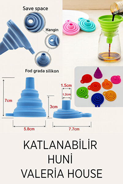 huni Katlanabilir Silikon – Taşınabilir Mutfak Hunisi Şişe ve Kavanoz Doldurma Aparatı