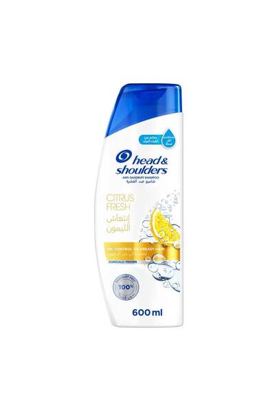 Head & Shoulders شامبو منعش برائحة الحمضيات مضاد للقشرة للشعر الدهني 600 مل