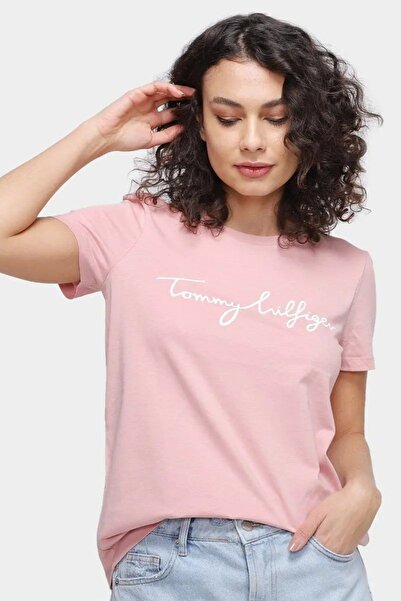 Tommy Hilfiger Th Signature Logo Woven Organic Cotton Regular Fit T-Shirt