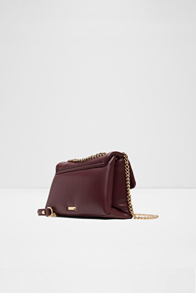 Aldo Softpuff - Women's Small Size Burgundy Two-Compartment Crossbody Bag with Fixed Shoulder Strap and Adjustable Strap