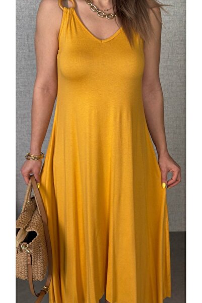 leyla sanat sanata yeni bir bakış açısı Leyla a New Perspective on Art Art Women's Bell Woven Fabric V-Neck Asymmetric Cut Dress