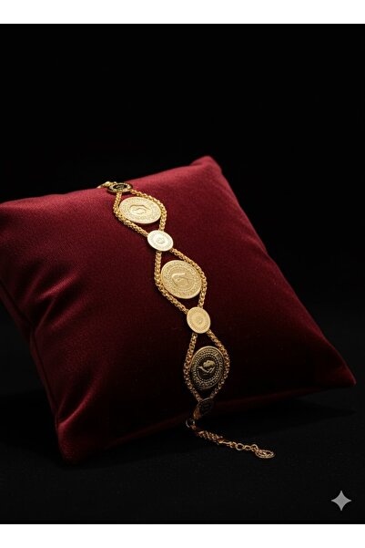 Makerlab Altın kaplama çelik çeyrekli bileklik