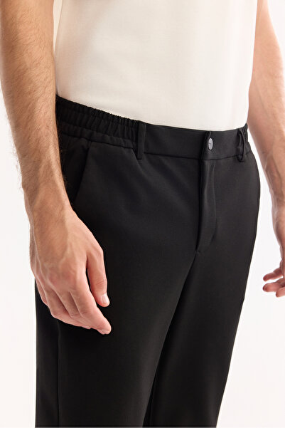 Avva Erkek Siyah Yanı Lastikli Viskon Karışımlı Slim Fit Chino Pantolon A52Y3053