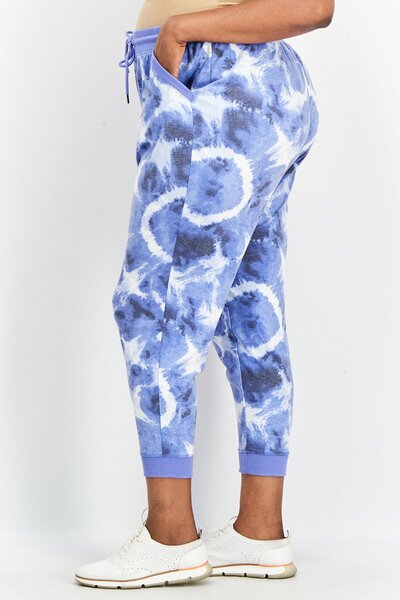 Ideology Women Plus Size Tie-Dye Jogger Pants, Lavender Combo