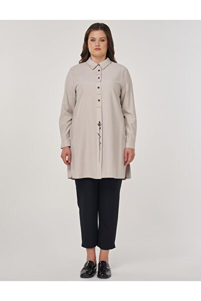 Kayra Punto Dikişli Rayon Tunik Taş