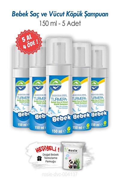 Turmepa Buy 5 Pay for 4 Baby Hair and Body Foam Shampoo 150 ml and Rosie