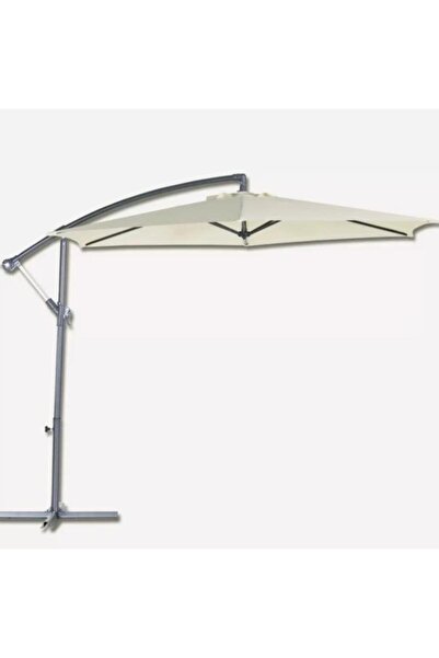 Genel Markalar Naturel Bahçe Şemsiyesi,3 Mt Ampül Şemsiye, Makaralı Bahçe Şem...