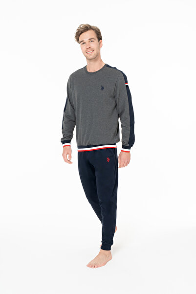 U.S. Polo Assn. Men's Crew Neck Elasticated Cuffs Anthracite Home Wear - Anthracite - Ilc2.18K93Y1-Mant