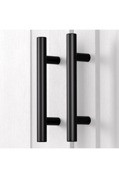 OEM Mânere rotunde negre din oțel, lungime 127x32mm cu 76 mm între găuri, 15 bucăți