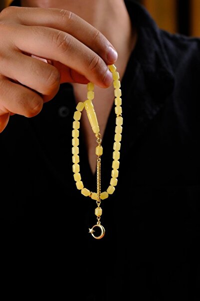 dergah tesbih Mini Bilek Boy Damla Kehribar Ayyıldız Tasarım Tesbih (Amber), (مسبحة قطرة كهريبار)