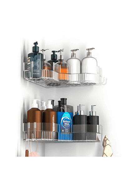 OEM Organizator cosmetic de colț cu 2 niveluri, transparent