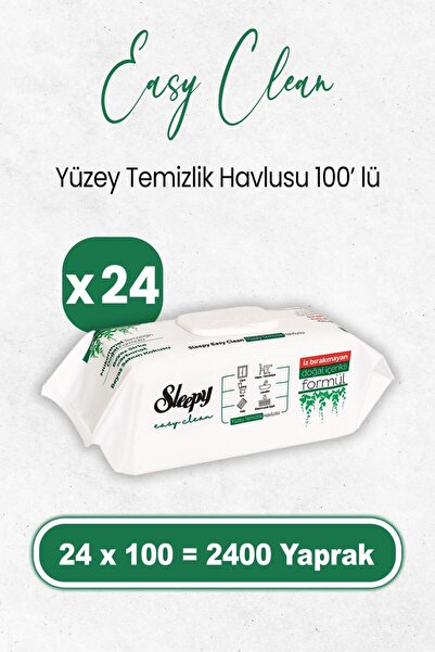 Sleepy Easy Clean Yüzey Temizlik Havlusu 100 x 24 Adet (2400 Yaprak)