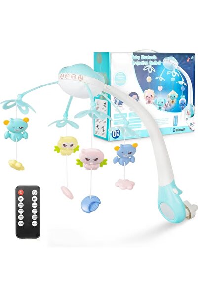 rexa سرير موسيقي متنقل للأطفال مع ألعاب معلقة دوارة