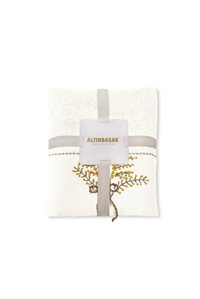 Altınbaşak Laurel Bambu Nakışlı El Havlusu 50 x 90 Ekru