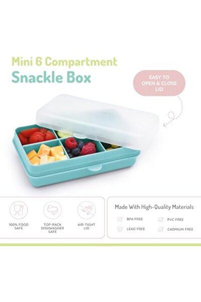 Melii Mini 6 Compartment Snack Box | BPA Free, Leakproof Design for Fresh Snacks | Portable Kids Ben