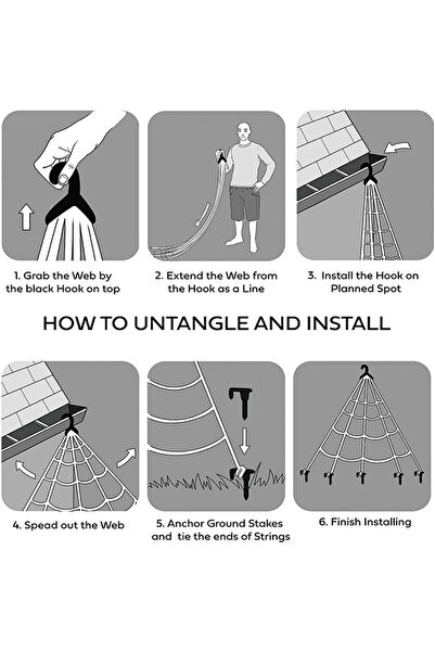 Guojozo Halloween spider web set Guojozo, cotton/plastic, black/white