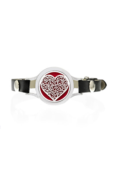 NEO Neo™ WJ467 Aromatherapy Bracelet, Red Heart, -friendly, zinc alloy and eco-leather