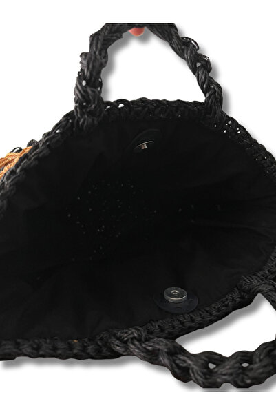 Manella Collective Örgü Desenli Hasır Görünümlü Çift Renk Çanta