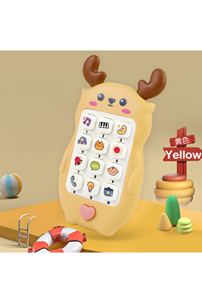 Choice3 لعبة هاتف للأطفال باللون الأصفر مع موسيقى وصوت وهاتف للنوم مع عضاضة و...