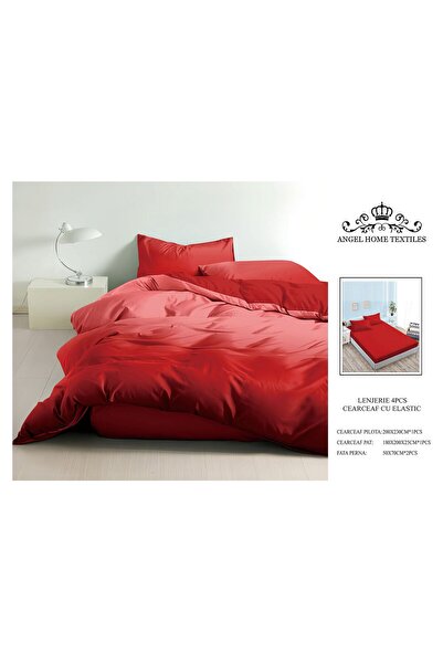 OEM 4-Piece Elastic Bed Linen Set, UNI Wave Pattern 180x200cm with 2 Pillowcases Included