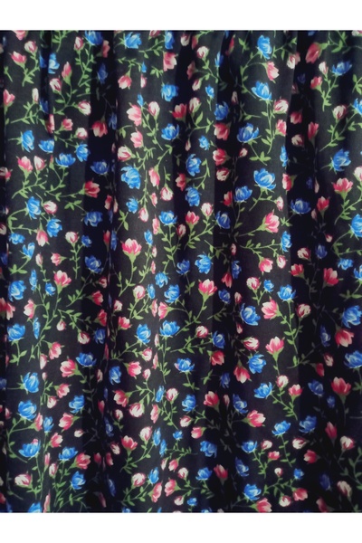 hoaryage Penye Kumaş Çiçek Desenli Cepli Şalvar %100 Pamuk