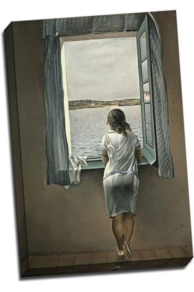 Emoda home Trove ملصق قماشي لصورة النمر – سلفادور دالي، امرأة عند النافذة، 40...