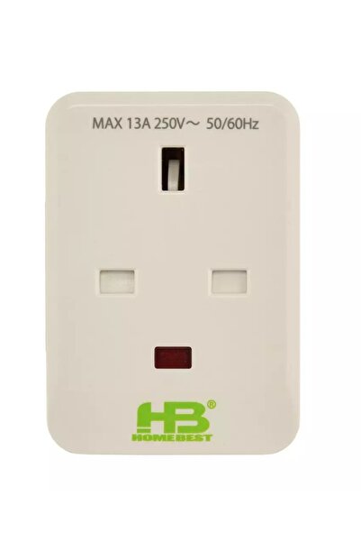Home Best Power Adaptor Plug, 3 Neon Sockets, White