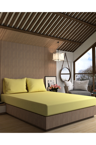 MyStory Home ملاءة سرير مطاطية من القطن 100% مقاس 120×200 سم باللون الأزرق