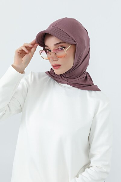 Aisha's Design Combed Cotton Women's Ready-Made Bonnet with Visor and Concealer Feature, B-88P, Dusty Rose