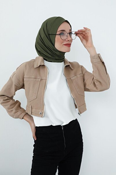 Aisha's Design Boyun Kapatıcı Özellikli ve Kulaklık Girişli Penye Bone,B-94,Haki