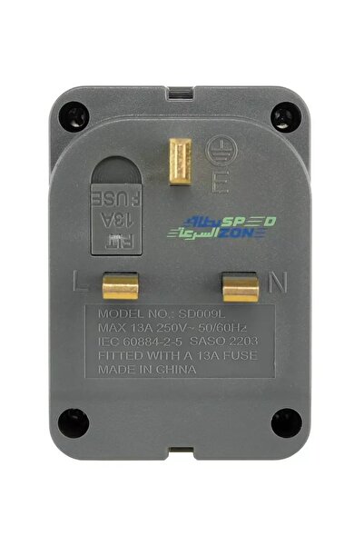 Home Best Power Adaptor Plug, 3 Neon Sockets, Grey