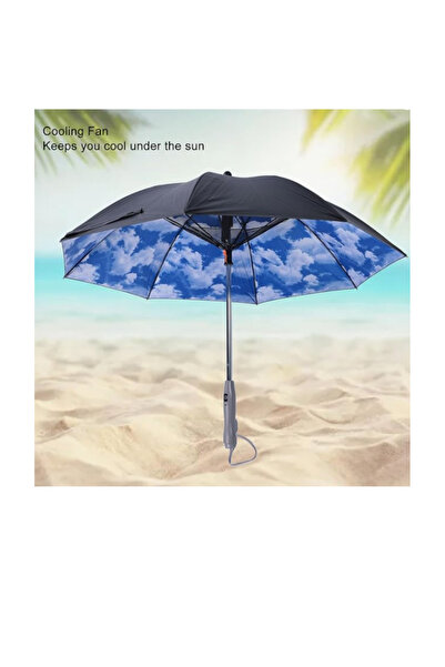 Generic Umbrella with Fan & Mist Spray – USB Rechargeable with 2600mAh Battery, Windproof , UV Protection