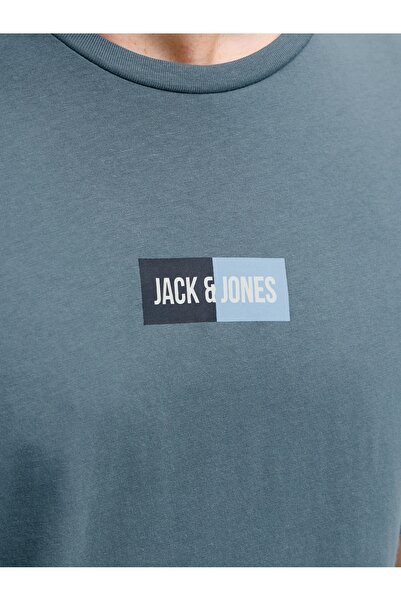 Jack & Jones Men's Logo Printed T-Shirt - Geplas Pan Stormy Blue