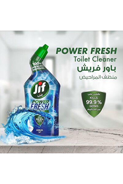 Jif Power Fresh Aqua Toilet Cleaner 750 ml Stains Kills Germs and Leaves Long Lasting Freshness