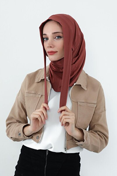 Aisha's Design Combed Cotton Bonnet with Neck Covering Feature and Headphone Opening, B-94, Cinnamon