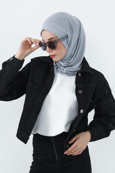 Aisha's Design Combed Cotton Bonnet with Neck Covering Feature and Headphone Opening, B-94, Gray 2