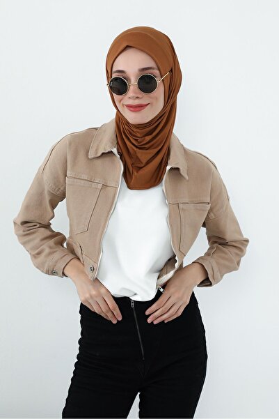 Aisha's Design Χτενισμένο βαμβακερό καπό με προστασία λαιμού και θύρα για ακουστικά, B-94, Σκούρο μουστάρδα