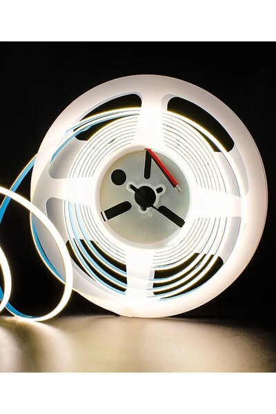 AC AYDINLATMA 12V COB Şerit Led Günışığı Işık - Metrede 360 Led - 5 Metre