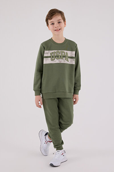 U.S. Polo Assn. U.S. Polo Assn. Boys Khaki Jumpsuit Set